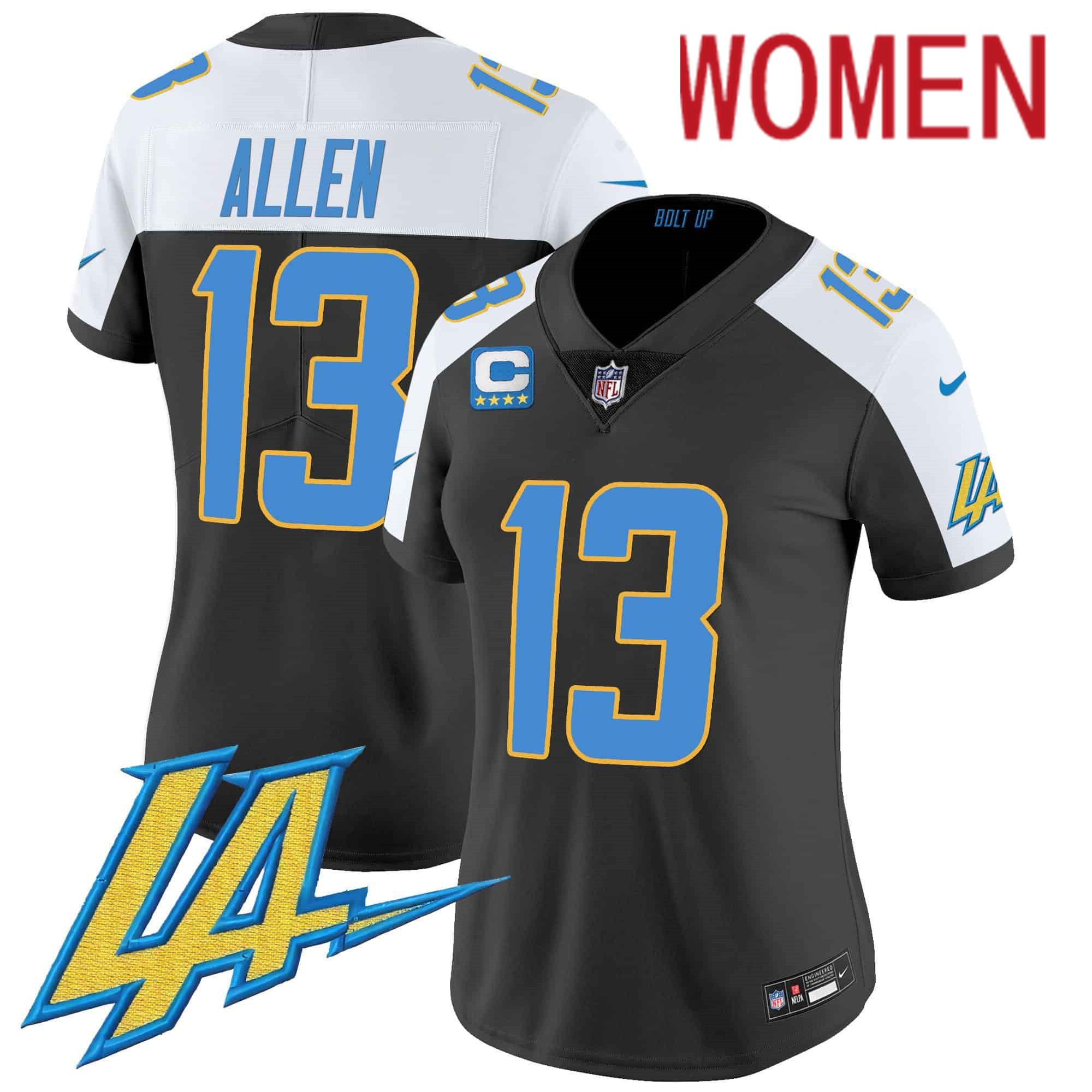 Women Los Angeles Chargers 13 Allen Black 2024 Nike Vapor Limited NFL Jersey